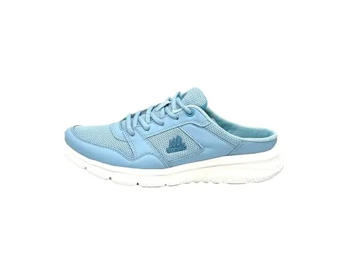 Ablovo® Damen Herren Pantoletten Sandalette Slipper Sabots Sneaker Freizeit Himmelblau - Hochwertige Hausschuhe aus atmungsaktivem Synthetik-Material, ideal für den Alltag. Ergonomisches Fußbett mit wechselbaren Einlagen für optimalen Komfort und einfache Pflege.