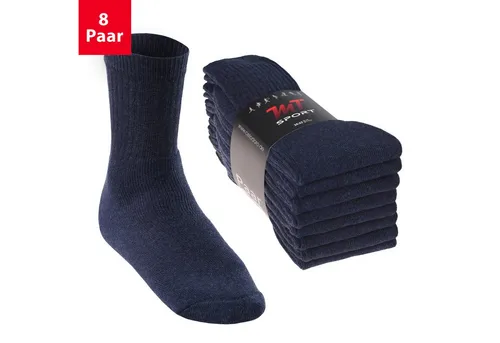 MT Damen und Herren Sport- und Freizeitsocken (8 Paar) Tennissocken - Jeansblau 39-42