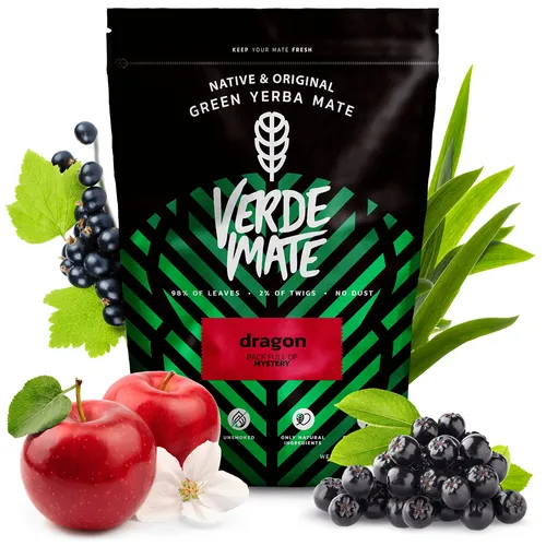 Mate Tee Yerba Verde Mate Green Dragon Yerba Mate mit Johannisbeere Apfel 500 g