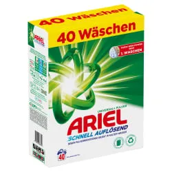 Procter & Gamble Service GmbH Ariel Universal+ Pulver Regulär Vollwaschmittel, Pulverwaschmittel für strahlende Reinheit und frischen Duft, 2,4 kg - 40 Waschladungen 8700216088619