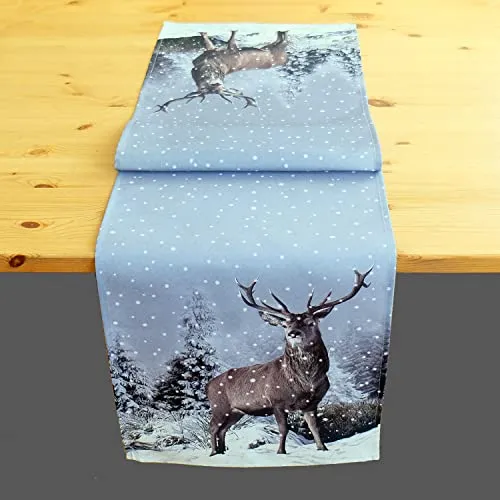 Raebel Serie Druckdesign 'Hirsch', Verschiedene Größen, bunt, Größe:Tischläufer 40 x 140 cm