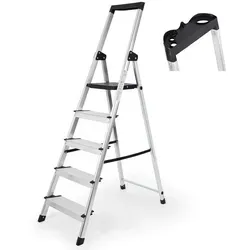 Sekey Stehleiter 5-stufig Aluminium mit Werkzeugschale