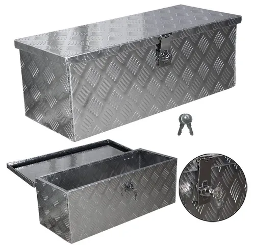 Trucky Anhänger-Deichselbox Aluminium Werkzeugkiste - Transportboxen in verschiedenen Größen, stabil und wasserdicht, ideal für die sichere Aufbewahrung von Werkzeugen und Maschinen.