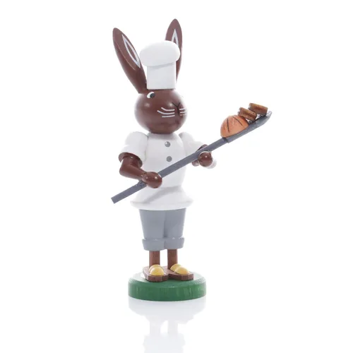 Osterfigur Hase Bäcker mit Schaufel Höhe ca 9 cm NEU Osterdeko Osterhasenfigur