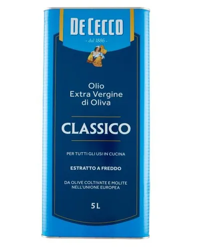 De Cecco Classico Olio Extra Vergine Di Oliva - Natives Olivenöl Extra 5l Dose - Speiseöl: Hochwertiges natives Olivenöl extra, ideal für die mediterrane Küche und zum Verfeinern von Gerichten.