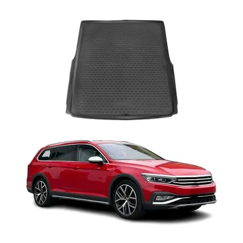 OMAC Kofferraummatte für VW Passat B8 Variant 2014-2023 - Kfz-Ladungseinlagen, passgenaue 3D-Kofferraummatte aus Gummi TPE, wasserdicht und rutschfest für mehr Sicherheit, leicht zu reinigen und geruchlos.
