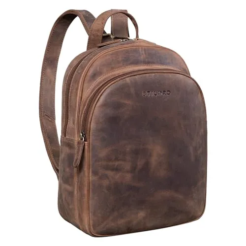 STILORD 'Aubrey' Damen Tagesrucksack Leder - Eleganter Vintage Daypack aus echtem Leder, ideal für 10,9 Zoll Tablets. Perfekte Organisation für unterwegs und stilvolles Design für jeden Anlass.