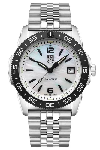 Luminox XS.3126M Pacific Diver Uni 39mm 20ATM - Silber/Weiß - Herrenuhren mit 20 ATM Wasserdichtigkeit und langlebiger LLT-Hintergrundbeleuchtung für optimale Sichtbarkeit, ideal für Abenteuer und Wassersport.