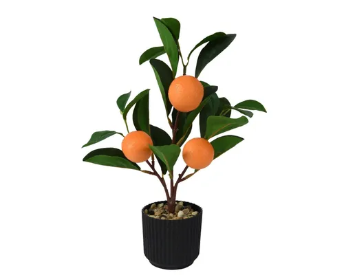 Kunstblume, Decoris season decorations, Künstlicher Orangenbaum 27cm im Topf Orange / Grün