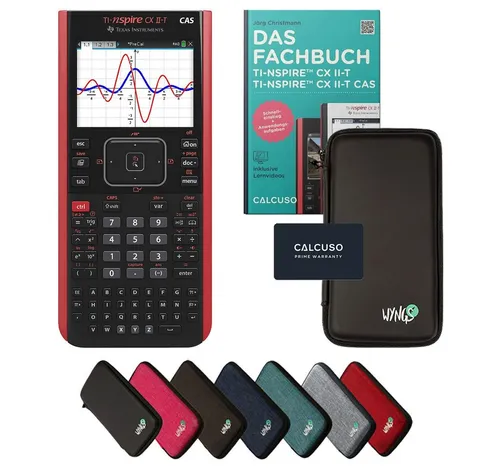 Texas Instruments TI-Nspire CX II-T CAS Taschenrechner mit Schutztasche - Taschenrechner mit CAS-Funktionen und robustem Hartschalengehäuse für optimalen Schutz. Inkl. Fachbuch mit Schritt-für-Schritt-Anleitungen für effizientes Lernen.