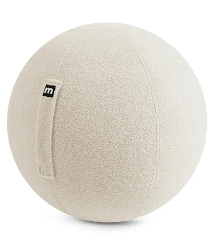 mokebo ergonomischer Sitzball 'Der Runde' mit Pumpe - Bürohocker für rückenschonendes Arbeiten! Ideal als ergonomische Hocker-Alternative zum Bürostuhl, mit waschbarem Teddybezug und Anti-Burst-System für hohen Komfort.