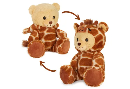 BRUBIES Kuscheltier Teddy Giraffe - 25 cm Teddybär im Giraffenkostüm mit Kapuze (Plüschtier für kuschelige Abenteuer, 1-St), Kuscheltier Geschenk für Kinder