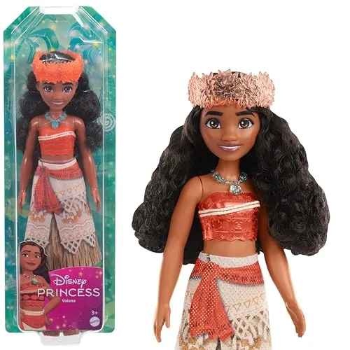 Mattel DISNEY Vaiana- Bewegliche Modepuppe mit glitzerndem Outfit, abnehmbarem Stirnband und Kette, für Kinder ab 3 Jahren, HPG68