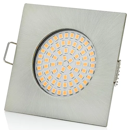 Sweet Led Einbaustrahler flach Spot aus Metall - Deckenspot 3,5W mit 330lm Leuchten 230V Einbauspots, LED Einbauleuchten für Decke (eckig,chrom geb.- warmweiß)