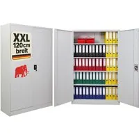 PROREGAL Flügeltürenschrank ELEPHANT - Abschließbar & Stabil - Robuster Flügeltürenschrank aus pulverbeschichtetem Stahl mit 4 höhenverstellbaren Fachböden. Sicher und flexibel für die Aufbewahrung von Dokumenten und Werten. Ideal für Büro, Lager oder Zuhause.