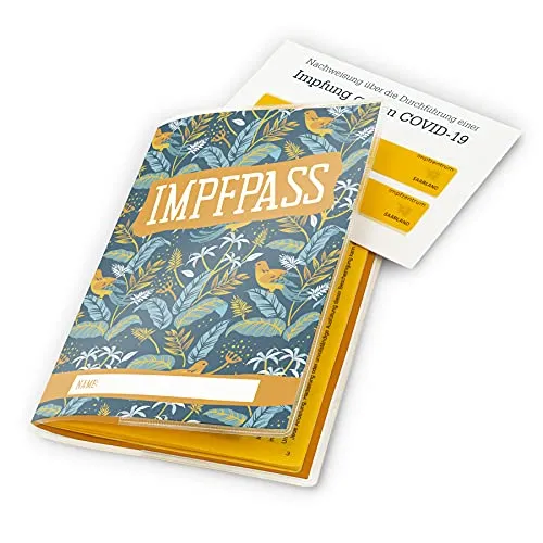 itenga Design Impfpasshülle Motiv Vögel 196 x 134 mm transparent - Ausweishülle für Impfpass
