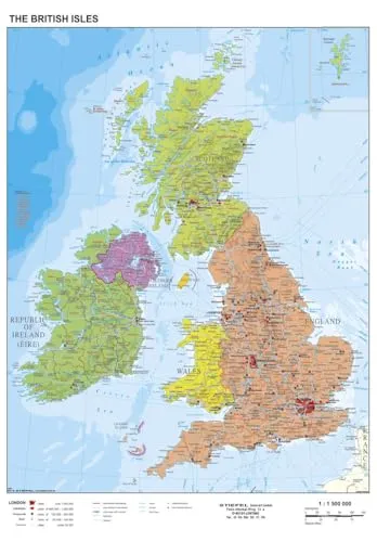 The British Isles political Papierposter NEUE AUFLAGE