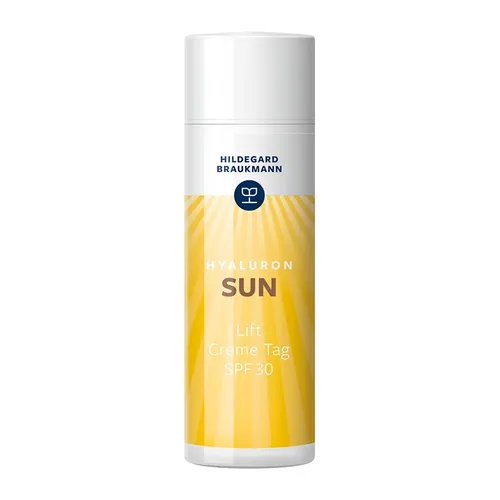 Hildegard Braukmann Hyaluron Sun Lift Tagescreme SPF 30 - Sonnenschutzmittel mit SPF 30, schützt die Haut vor UV-Strahlen und polstert Fältchen sichtbar auf. Perfekt für einen gleichmäßigen Teint, ideal als Make-up Basis.