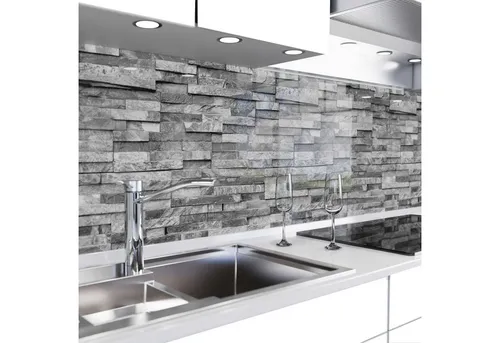 danario Küchenrückwand selbstklebend - Matt - Steinwand - Küchenrückwand aus robuster PET-Folie, selbstklebend, kratzfest und hitzebeständig – ideal für eine einfache und stilvolle Küchengestaltung.