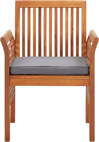 vidaXL Akazienholz Massiv Gartenstuhl mit Sitzpolster - Essstuhl aus wetterfestem Akazienholz mit bequemen Schaumstoffpolstern für entspanntes Sitzen im Freien, ideal für Garten und Terrasse.