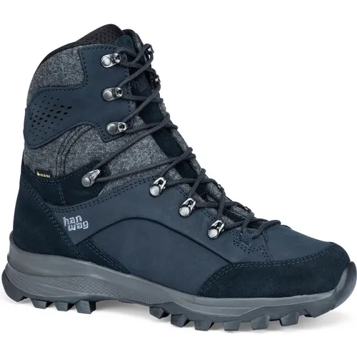 Hanwag Banks Winter Lady GTX navy/asphalt 8,5 - Wasserdichter Winterstiefel für Damen, ideal für Winterwanderungen mit hervorragendem Grip und wärmendem Gore-Tex Futter, bis -15°C einsatzfähig.