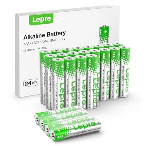 Lepro AAA Batterien, 24 Stück, Alkaline Batterie AAA mit 1.5V - Langlebig, Leistungsstark & Auslaufsicher, Ideal für Fernbedienungen, Spielzeug, Uhren, Taschenlampe UVM