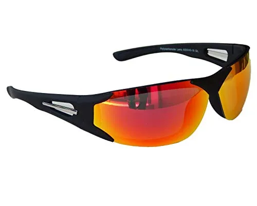 Gil SSC Sportbrille Sonnenbrille Radbrille Brille Schwarz Auswahl Verspiegelt Sport M 17 (Rot)