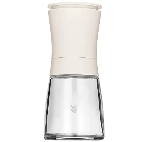 WMF Trend Salz und Pfeffermühle 14 cm, unbefüllt, Gewürzmühle, Keramikmahlwerk, Kunststoff, Glas, weiß
