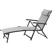 LIVARNO® Alu-Liegestuhl »Houston«, hellgrau-meliert