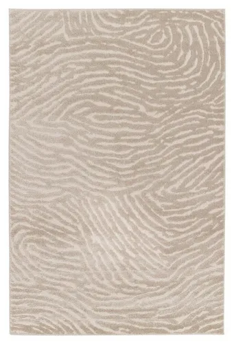 Teppich ISOLA, 120 x 170 cm, Beige mit Zebramuster - Stylischer rechteckiger Teppich in Beige mit modernem Zebramuster. Ideal für Wohnräume, maschinell gewebt aus 100% Polyester für strapazierfähige Qualität.