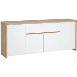 Boxxx Sideboard in Eiche und Weiß Hochglanz