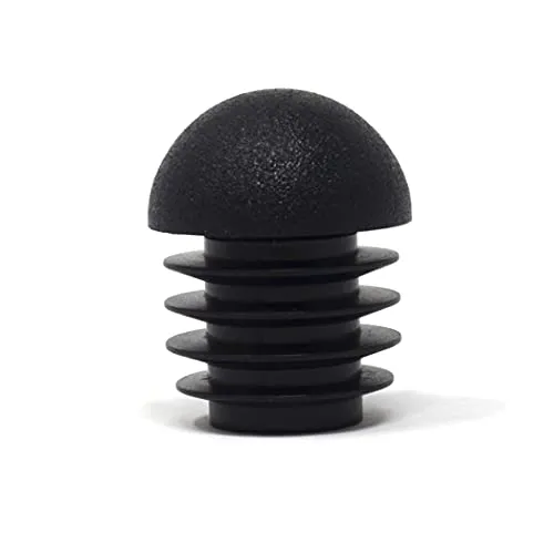 Design61 8X Lamellenstopfen für Rundrohre mit Kugelkopf Ø 14-15 mm in Schwarz