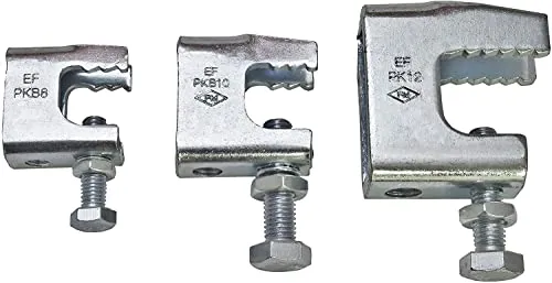 rohrfix-24 10 Stück Trägerklammern Stahl verzinkt (M8, M10, M12)