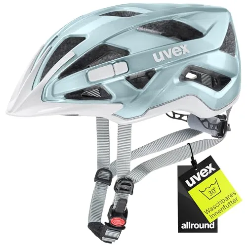 uvex active - Allround-Helm für Damen und Herren mit individueller Größenanpassung - Fahrradhelme mit zusätzlichem Schutz durch zweite PC-Schale und optimaler Anpassung dank uvex 3D IAS 3.0 System. Erweiterbar mit optionalem Plug-in LED für mehr Sicherheit.