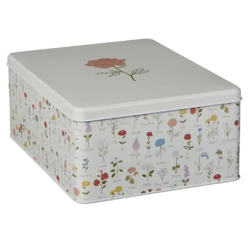 Ib Laursen - Vorratsdose Dose mit Deckel Blumenmuster H18xD17cm Metall 32991-00