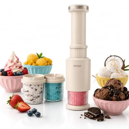 Seeger CompactCream 5-in-1 Eismaschine mit Dessertbechern