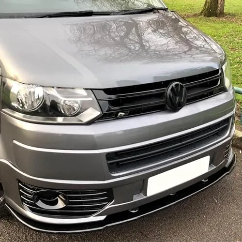 Frontlippe Frontspoiler kompatibel mit VW VOLKSWAGEN Transporter T5.1 Sportline 2010-2015 mit ABE TÜV Schwarz Glänzend
