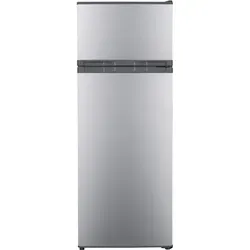 PKM Kühl-Gefrier-Kombination GK212SI - 206 Liter, 143 cm hoch, leise mit nur 40 dB und energiesparend 172 kWh/Jahr, edles Silberdesign