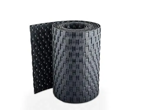 Gartenwelt Riegelsberger Premium Sichtschutzstreifen Hart PVC Rattan Doppelstabmatten 2550x190x4 mm Anthrazit 1 Stück
