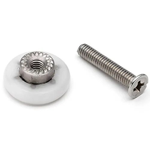 Shower Part Duschtürrollen, 4 Stück, 17,5 mm Durchmesser, 4,5 mm Dicke, Edelstahl