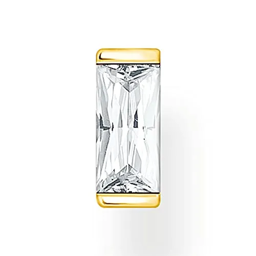 Thomas Sabo Einzel Ohrstecker weißer Stein vergoldetes Silber H2185-414-14