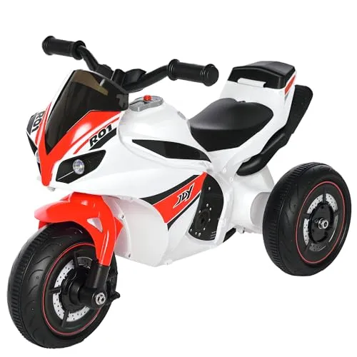 HOMCOM Rutscher Kinder-Motorrad - Kinderfahrzeug für 18-36 Monate, mit Musik und Scheinwerfer für interaktiven Spaß und sicheres Fahren.