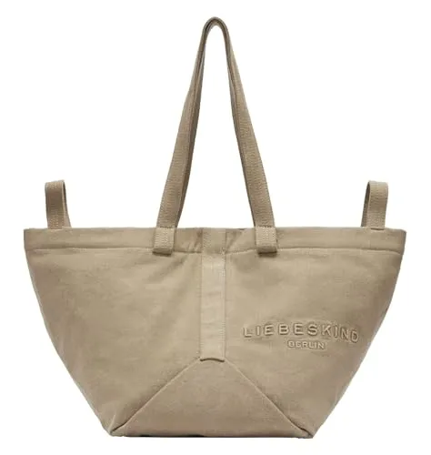 Liebeskind Elvira Shopper Tasche 22.5 cm beige - Elegante Shopper Tasche aus Baumwolle mit internen Fächern, Magnetverschluss und verstellbarem Umhängeriemen – der perfekte Begleiter für stilbewusste Frauen.