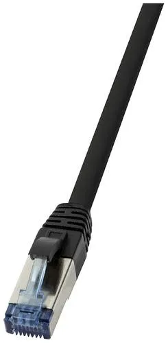 LogiLink CQ6075S RJ45 CAT 6a S/FTP 5.00m Schwarz Geflechtschirm, Halogenfrei, PUR-Mantel, Säurebeständig, Ölbeständig 1St.