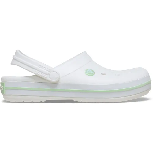 Crocs Sandale Crocband Clog weiß/grün - Größe 37-38 - Federleichter Crocband Clog aus Croslite-Material für perfekten Tragekomfort. Mit Fersenriemen für vielseitigen Halt und sportlichem Design. Ideal für Freizeit und Alltag.