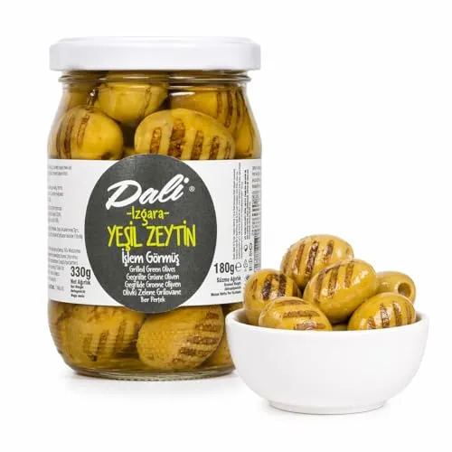 Gegrillte Grüne Oliven 330g – Traditionell fermentiert – Dali