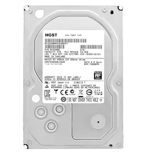 HGST Ultrastar 4TB HDD - SATA III 7200U/min - 3,5 Zoll interne Festplatte mit 4TB Kapazität und 7200 RPM für schnelle Datenübertragungen. Ideal für leistungsstarke Speicherlösungen.