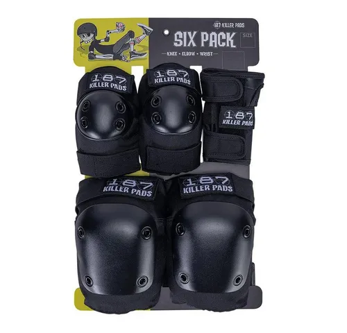 KillerPads Protektoren-Set 187 Killer Pads Adult Six Pack Knie Hand Ellenbogenschoner XS schwarz 187