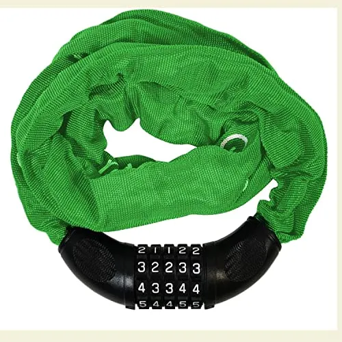 Fahrradschloss Kettenschloss grün 120cm Zahlenschloss Radschloss ummantelt Motorradschloss Rollerschloss Fahrrad Schloss Red Loon