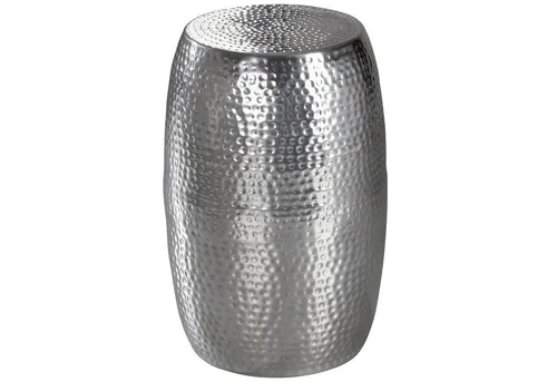 möbelando Beistelltisch Beistelltisch 30x49,5x30cm Aluminium Silber Dekotisch orientalisch, 30 x 49 cm (D/H)